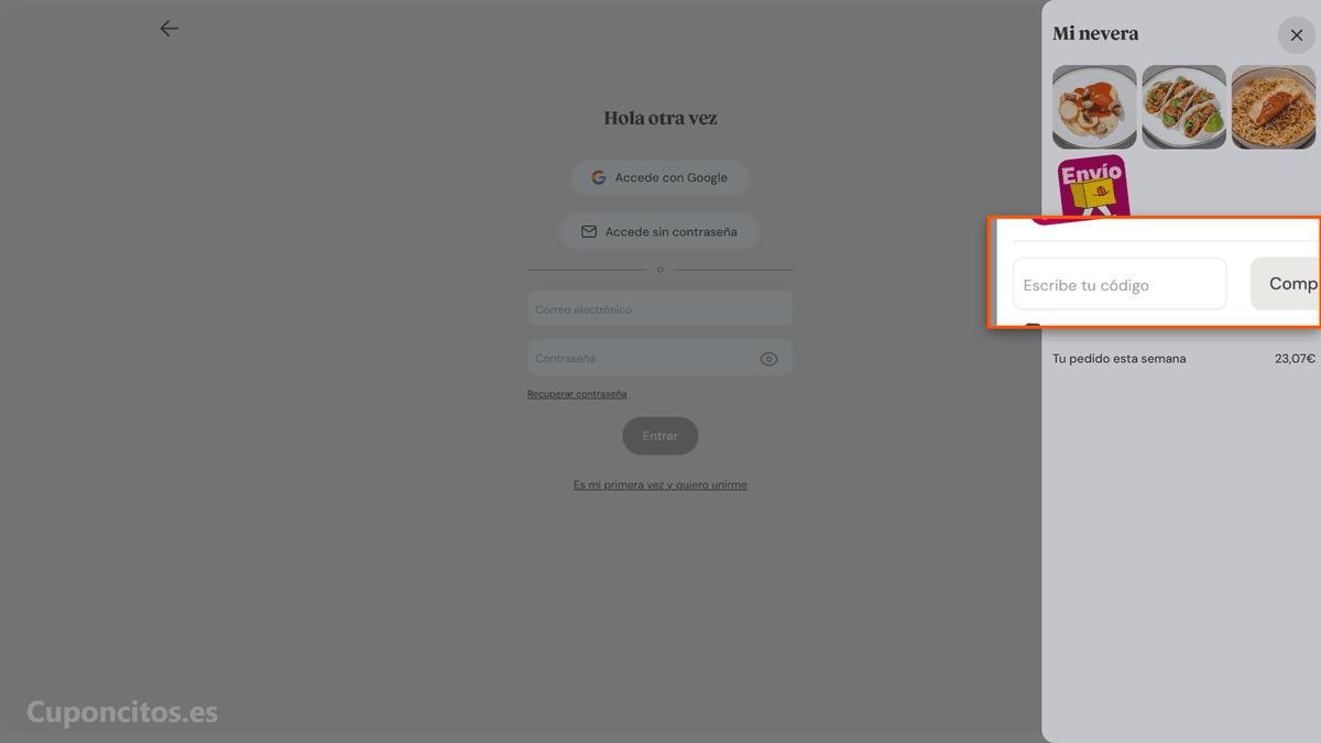 Dónde introducir el código descuento en Wetaca